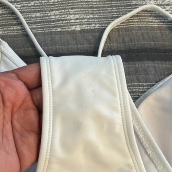 Classic White Swimsuit V-Neck BRIDE Modest Size XS NEW #M-367 - Picture 4 of 5